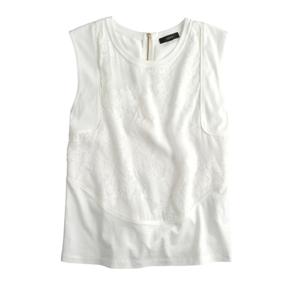 J. Crew Burnout floral paneled shell